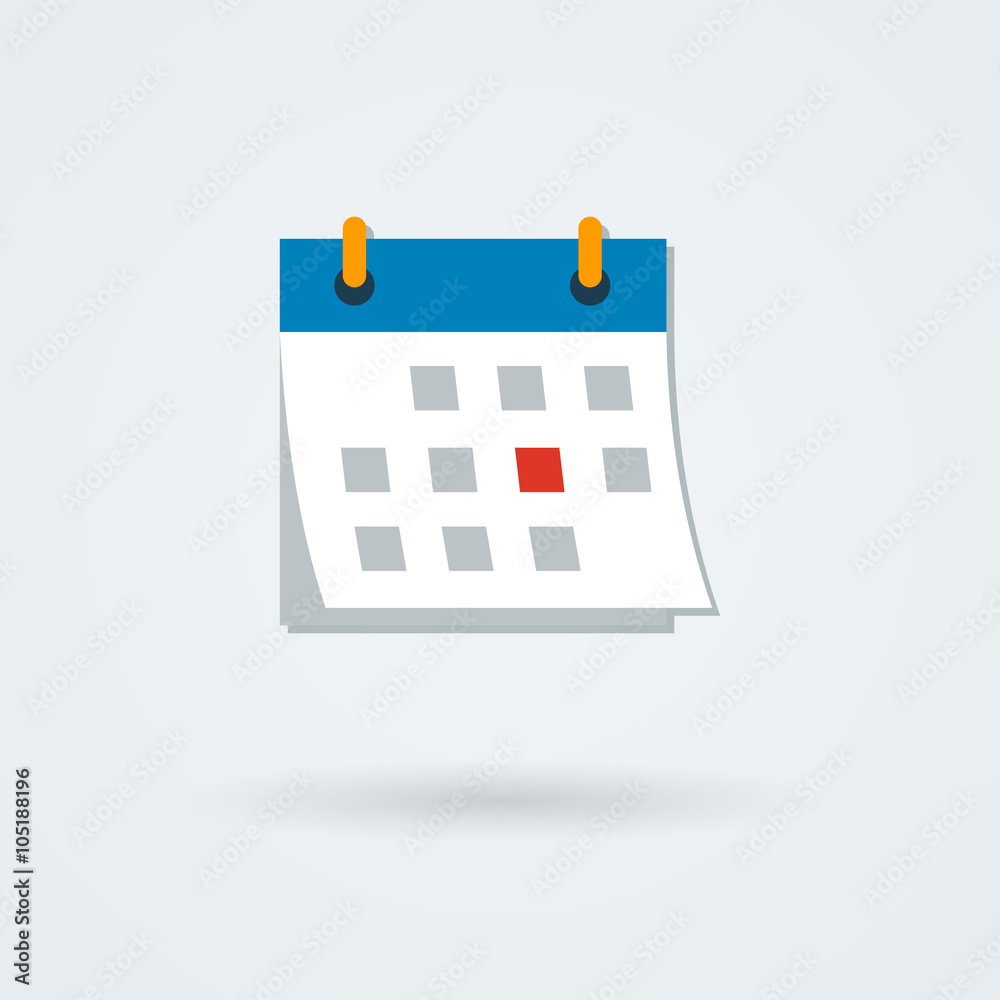Vector calendar icon. Illustration. Simple flat design style Vector calendar icon. Illustration. Simple flat design style