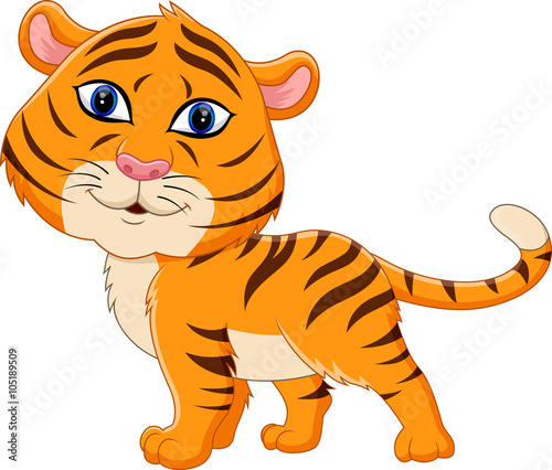 Fototapeta Naklejka Na Ścianę i Meble -  illustration of cute baby tiger cartoon