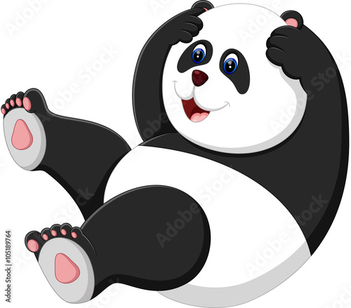 Fototapeta Naklejka Na Ścianę i Meble -  illustration of cute baby panda cartoon