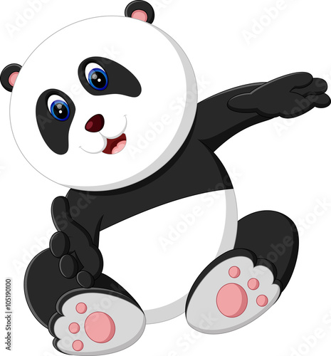 Fototapeta Naklejka Na Ścianę i Meble -  illustration of cute baby panda cartoon