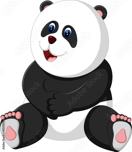 Fototapeta Naklejka Na Ścianę i Meble -  illustration of cute baby panda cartoon