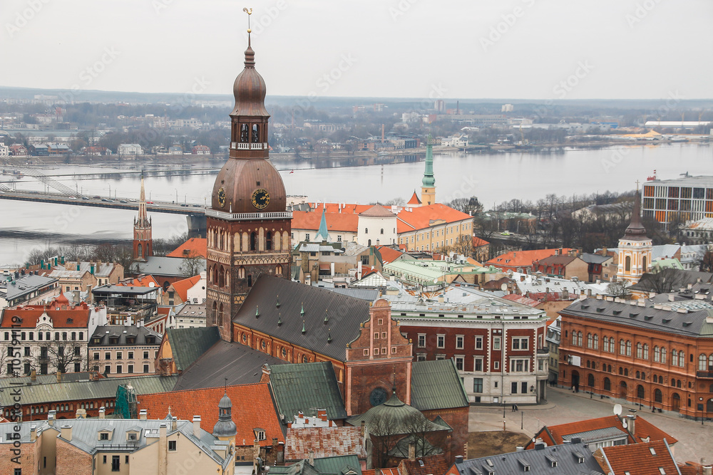View at Riga from the tower of Saint Peter's Church, Riga, Latvia