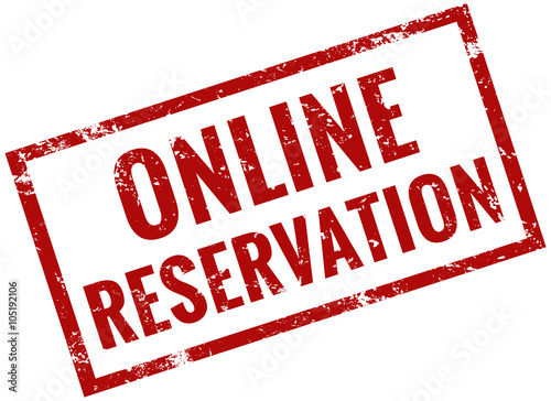 Online reservation stamp red grunge