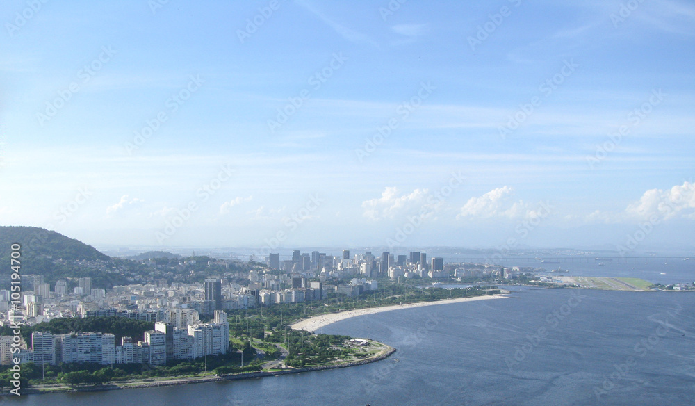 Spectacular panorama and aerial city view of Rio de Janeiro, Brazil