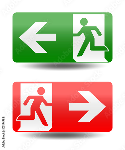 Wallpaper Mural Fire emergency icons. Vector illustration. Fire exit. Torontodigital.ca