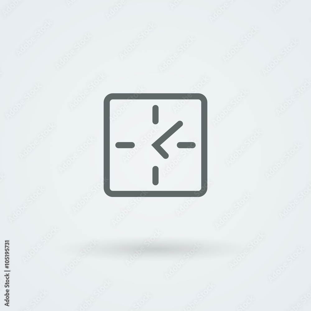 Flat clock icon. Simple vector illustration.