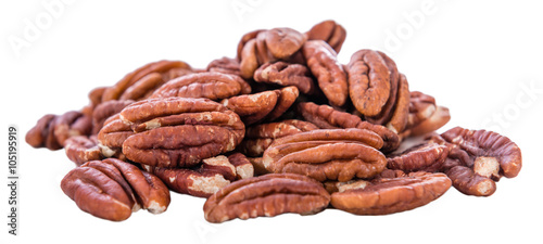 Portion of Pecan Nuts isolated on white