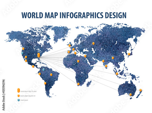 world map infographic business. vector illustration
