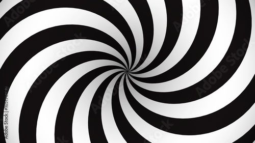Black and white rotating hypnosis spiral (seamless loop)