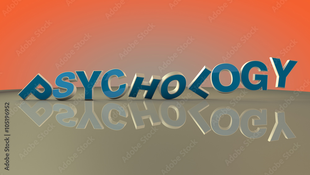 Psychology 3d text and floor