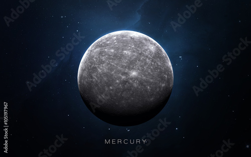 Obraz na płótnie Mercury - High resolution 3D images presents planets of the solar system. This image elements furnished by NASA. w salonie