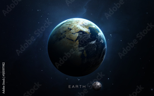 Fototapeta Naklejka Na Ścianę i Meble -  Earth - High resolution 3D images presents planets of the solar system. This image elements furnished by NASA.