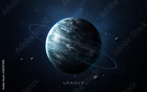 Fototapeta Naklejka Na Ścianę i Meble -  Uranus - High resolution 3D images presents planets of the solar system. This image elements furnished by NASA.