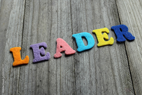 Wallpaper Mural leader word on wooden background Torontodigital.ca