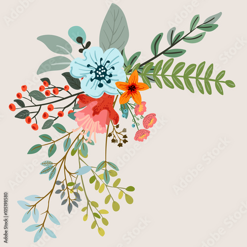 Botanical floral bouquet