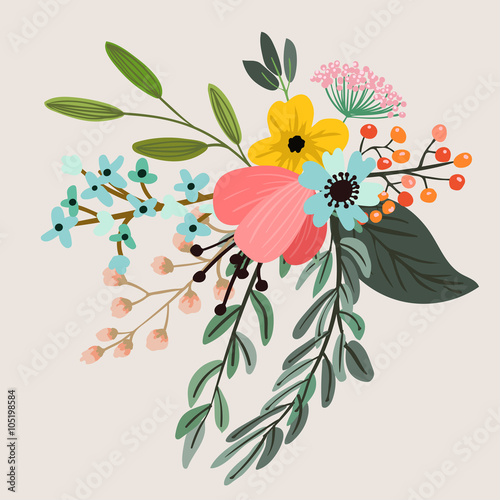 Botanical floral bouquet