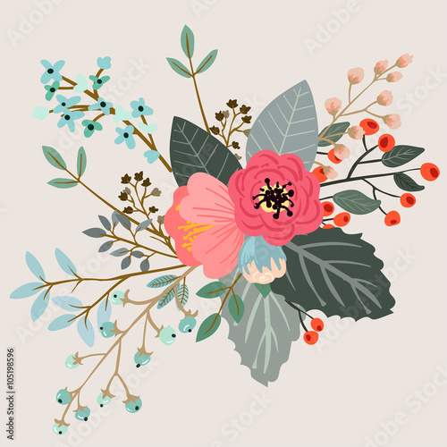 Botanical floral bouquet