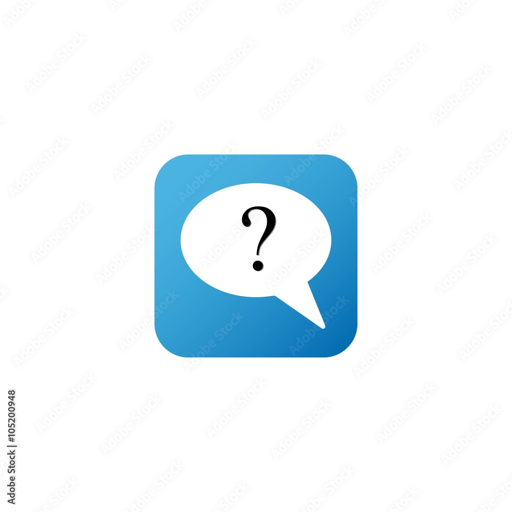 Message in a blue square with a question mark, vector Message in a blue square with a question mark, vector