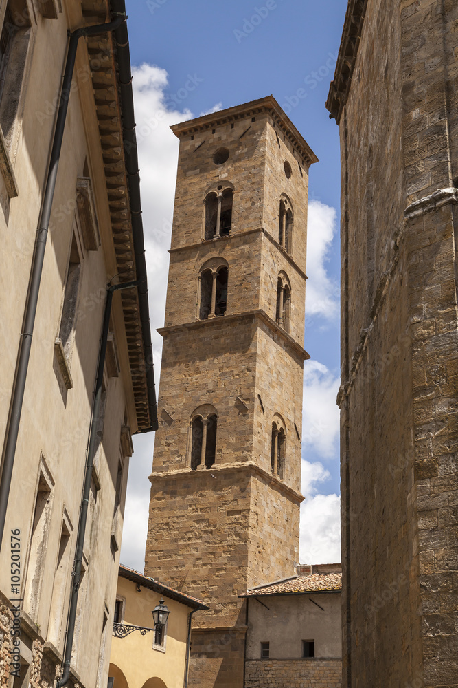 Tower of Volterra cathedral, Torre Campanaria, Tuscany, Italy