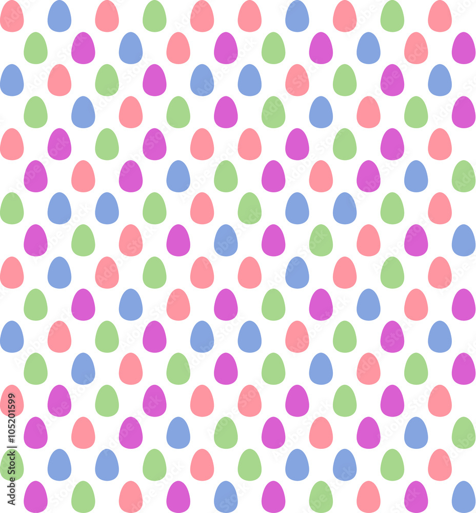 Seamless Easter egg patern in saturated pastel colors