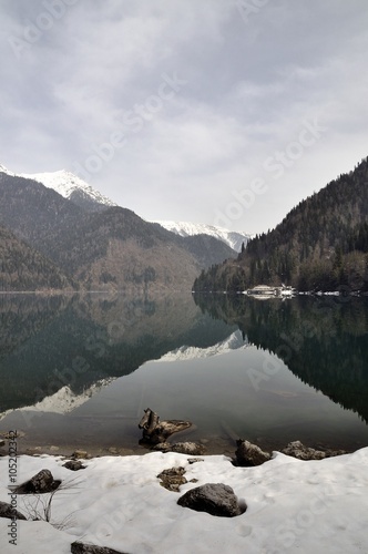 Mountain lake of Rica (Ritsa) in Abkhazia