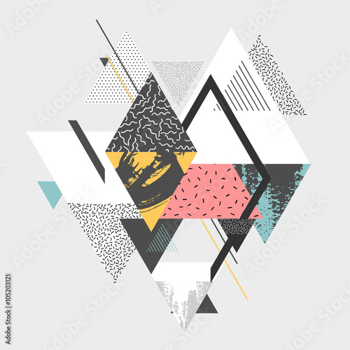 Abstract art background with geometric elements