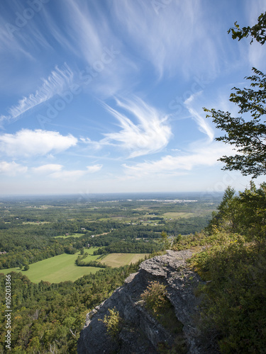 View of Rural Albany County, NY:  A magnificent aerial view of Albany County, New York from the cliff top at Thacher State Park