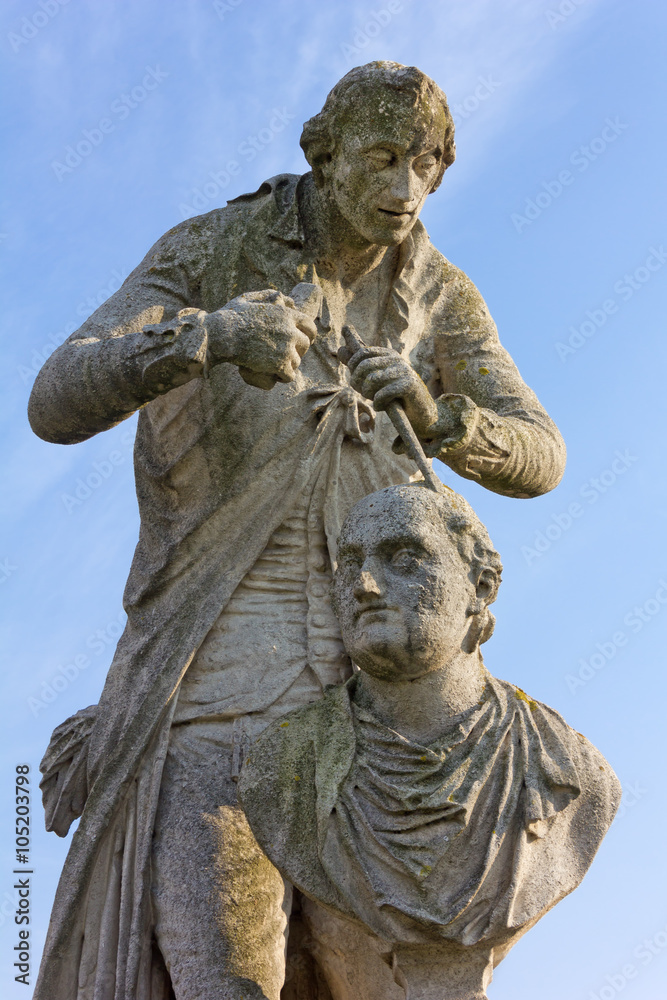 Statue of Antionio Canova in Prato della Valle in Padua, Italy