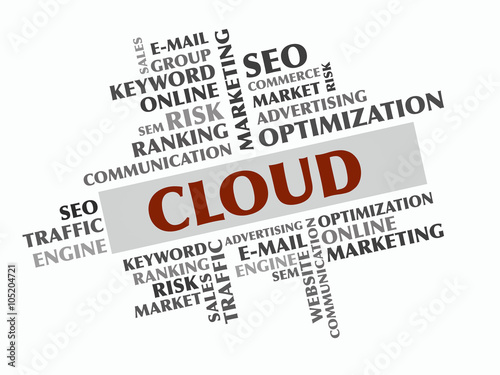 Cloud word cloud, Business concept