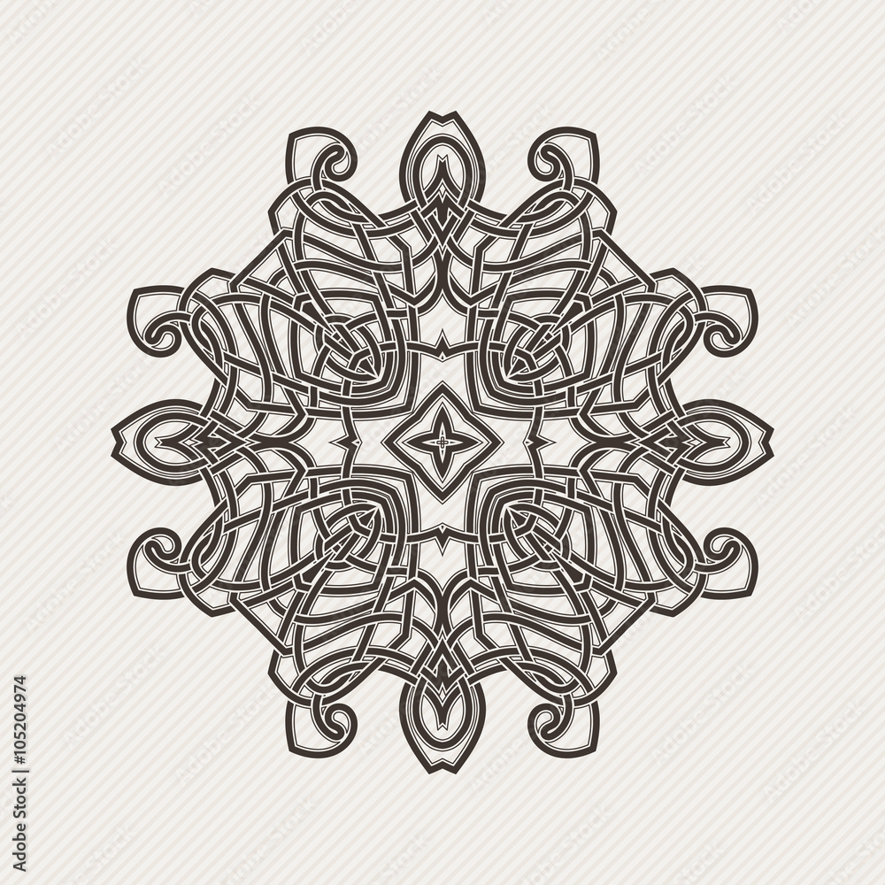 Fototapeta premium Vector mandala. Gothic lace tattoo. Celtic weave with sharp corners.