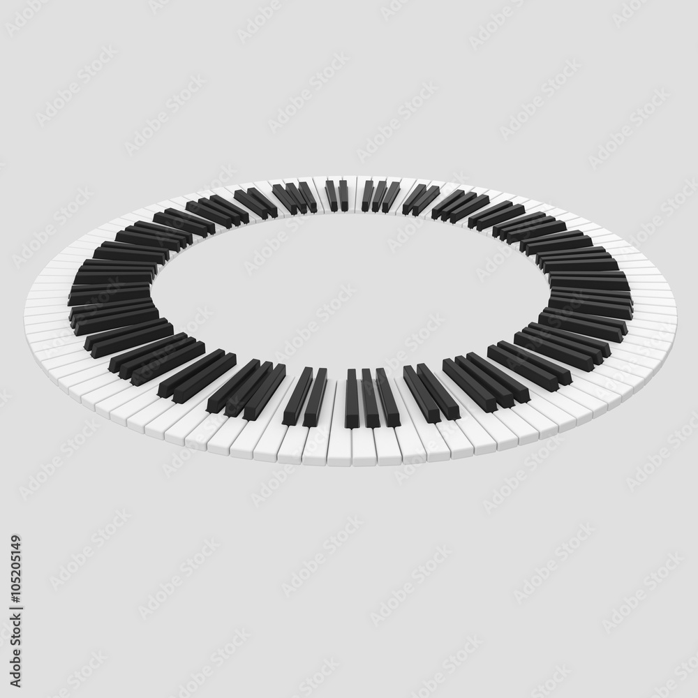 Naklejka premium black and white piano keyboard