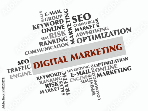 Digital Marketing word cloud, Business concept