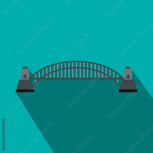 Sydney Harbour Bridge icon, flat style