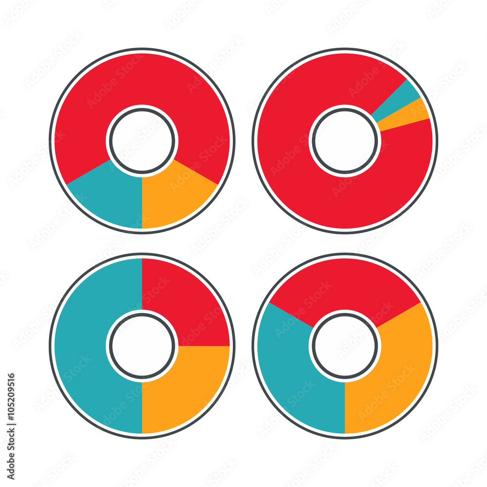 Pie charts with a hole in the center icon Pie charts with a hole in the center icon