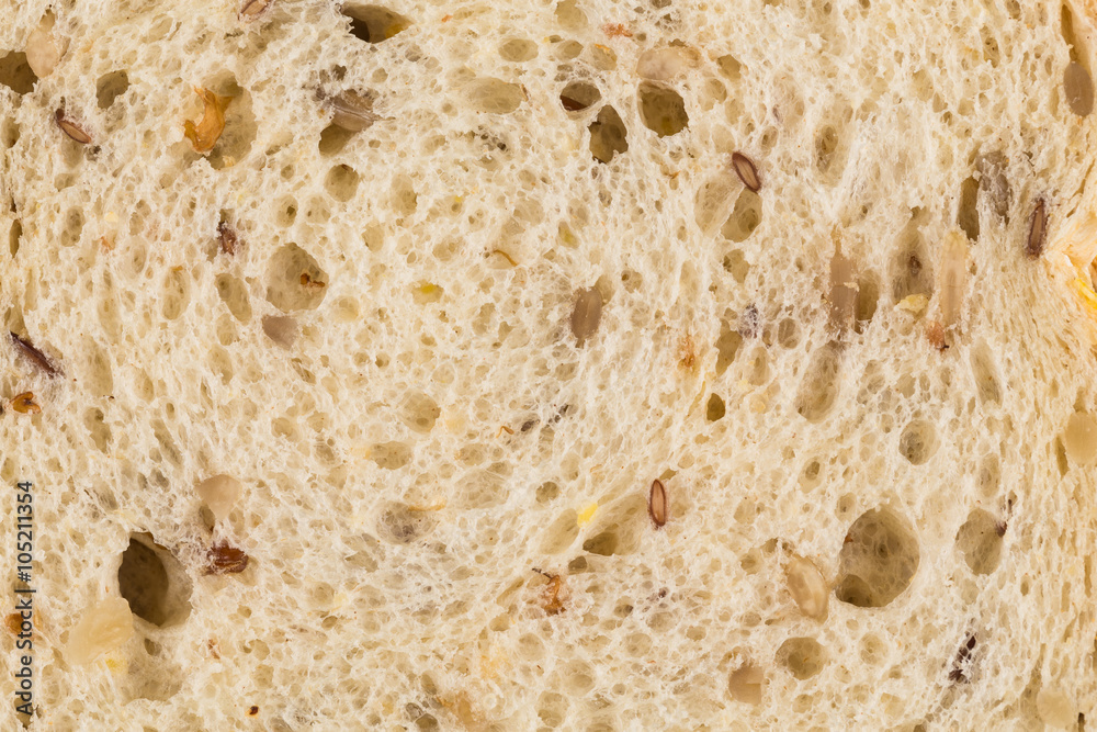 Cut bread close-up