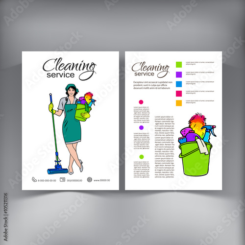 Woman in uniform. Cleaning services.