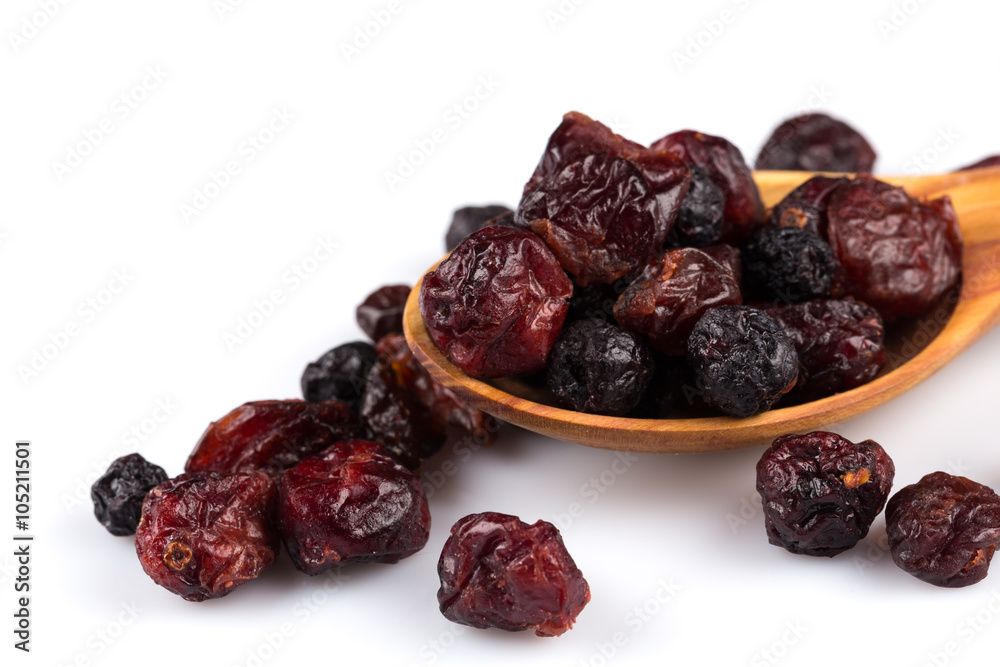 Dried cranberries, cherries and blueberries