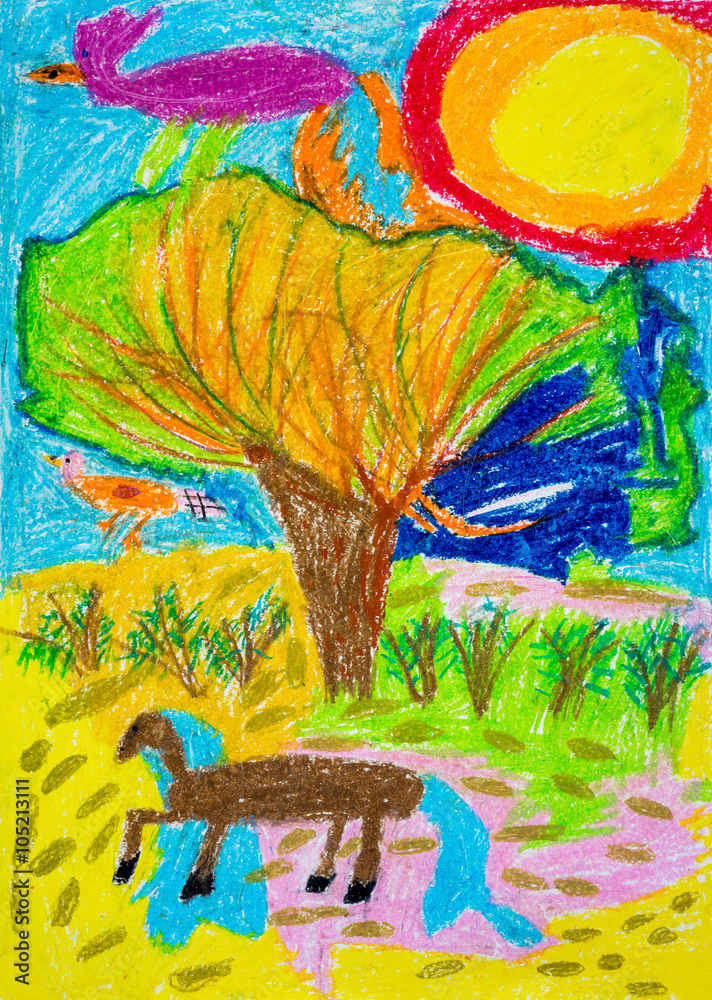 Fototapeta premium Children's drawing