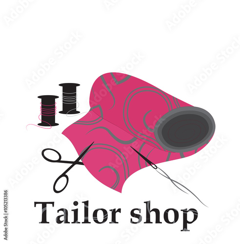 beautiful fabric for sewing vector illustration