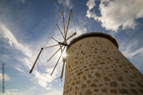 Traditional windmills in Alacati, Izmir province, Turkey photo