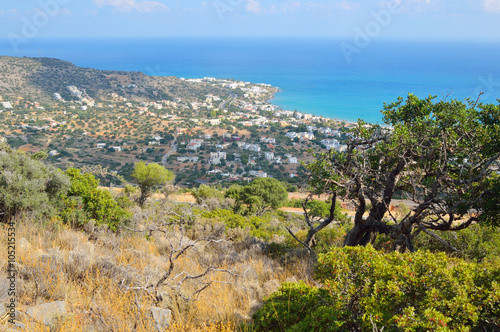 Aegean Sea and Stalida town.