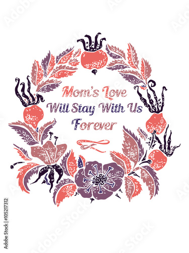 Mothers Day card with wildroses photo