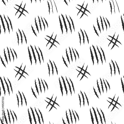 Monster claw vector pattern.Monster Claw vector isolated pattern. Scratched the surface.