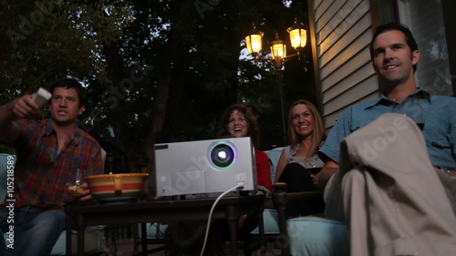 People watching on projector