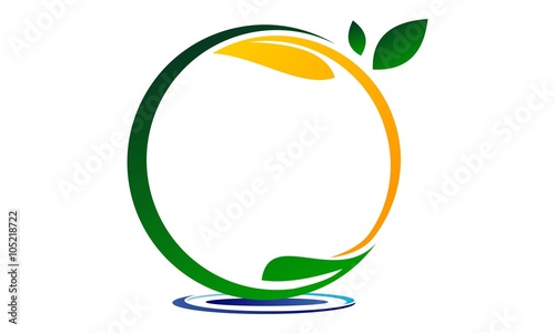 emblem template blank leaf water
