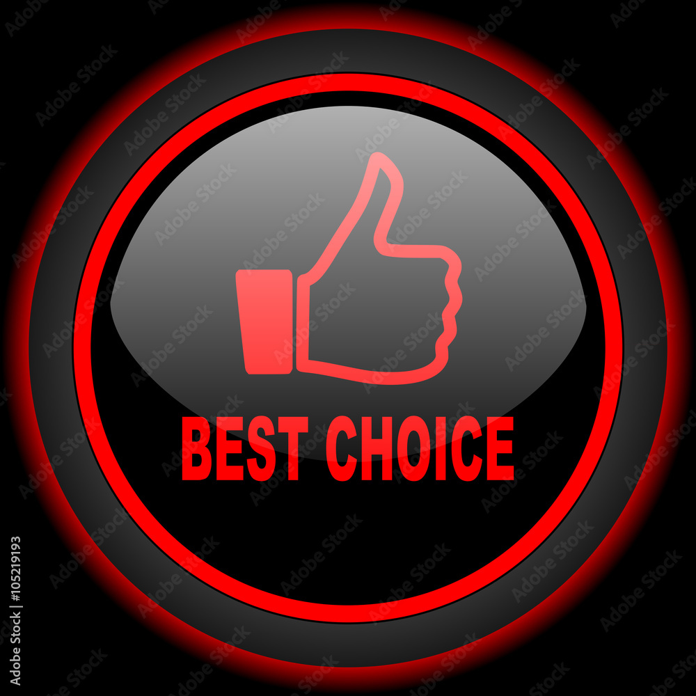 best choice black and red glossy internet icon on black background best choice black and red glossy internet icon on black background