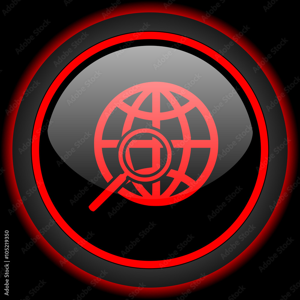 search black and red glossy internet icon on black background search black and red glossy internet icon on black background
