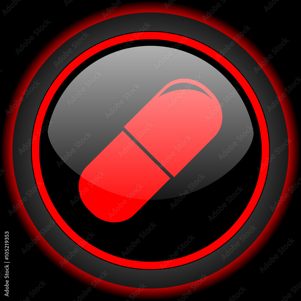 drugs black and red glossy internet icon on black background drugs black and red glossy internet icon on black background