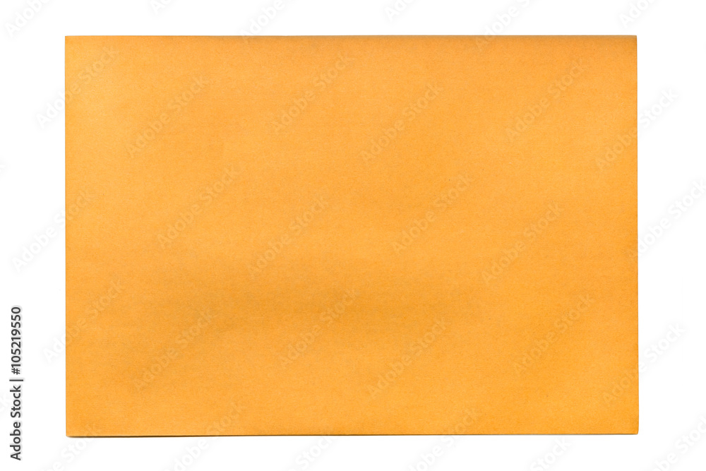 Brown envelope. Isolated on white background with clipping path