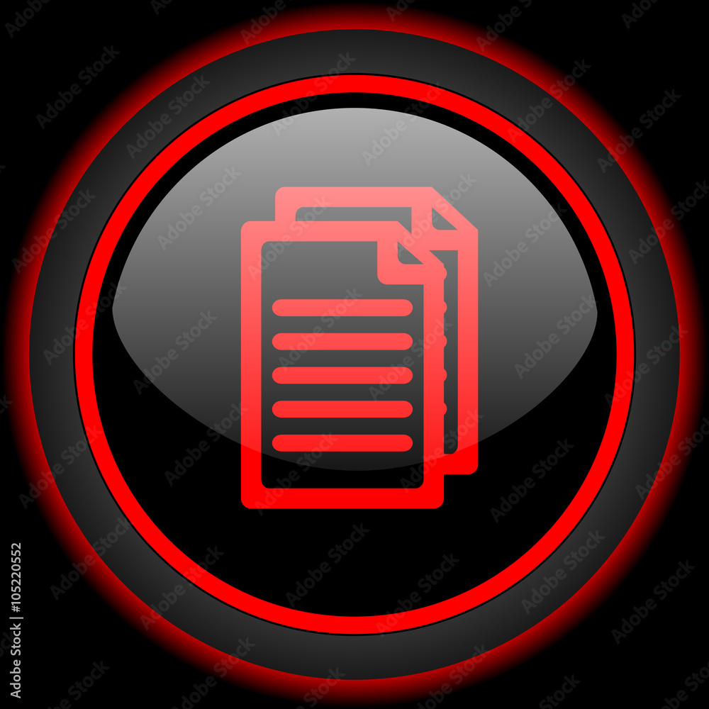 document black and red glossy internet icon on black background document black and red glossy internet icon on black background